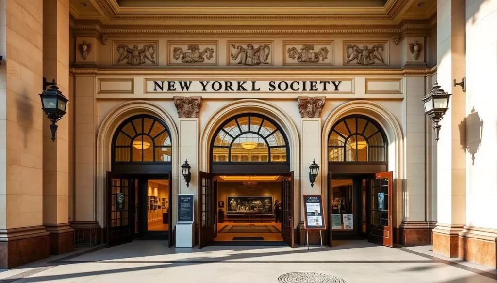 An image of the New-York Historical Society's grand entrance or a notable exhibit.