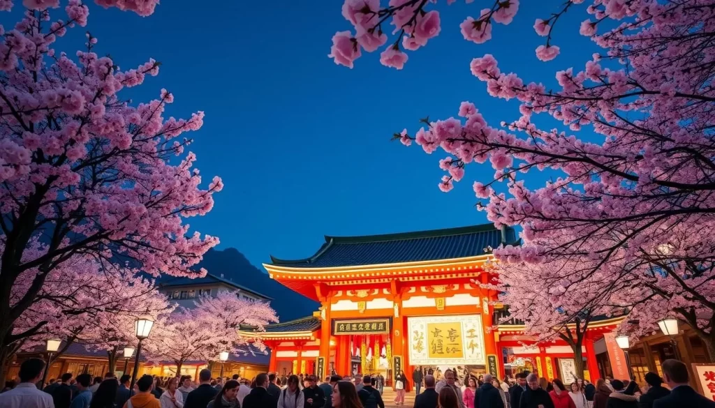 An image of the Yutoku Inari Shrine during the New Year Festival