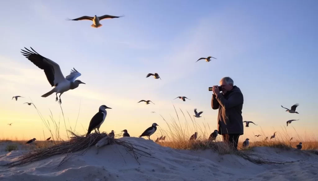 Bird watching at Grand Beach Provincial Park Manitoba