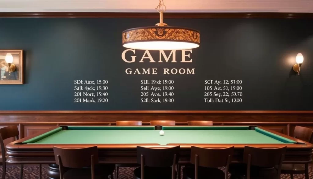 Chicago Athletic Association Game Room hours