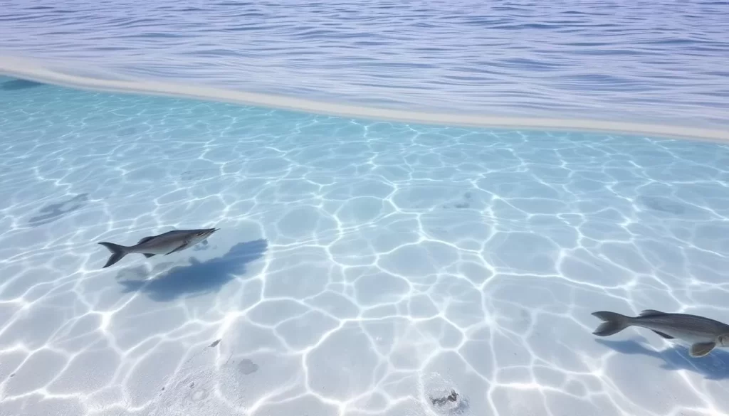 Crystal-clear waters and white sands of Miuda Swimming Beach