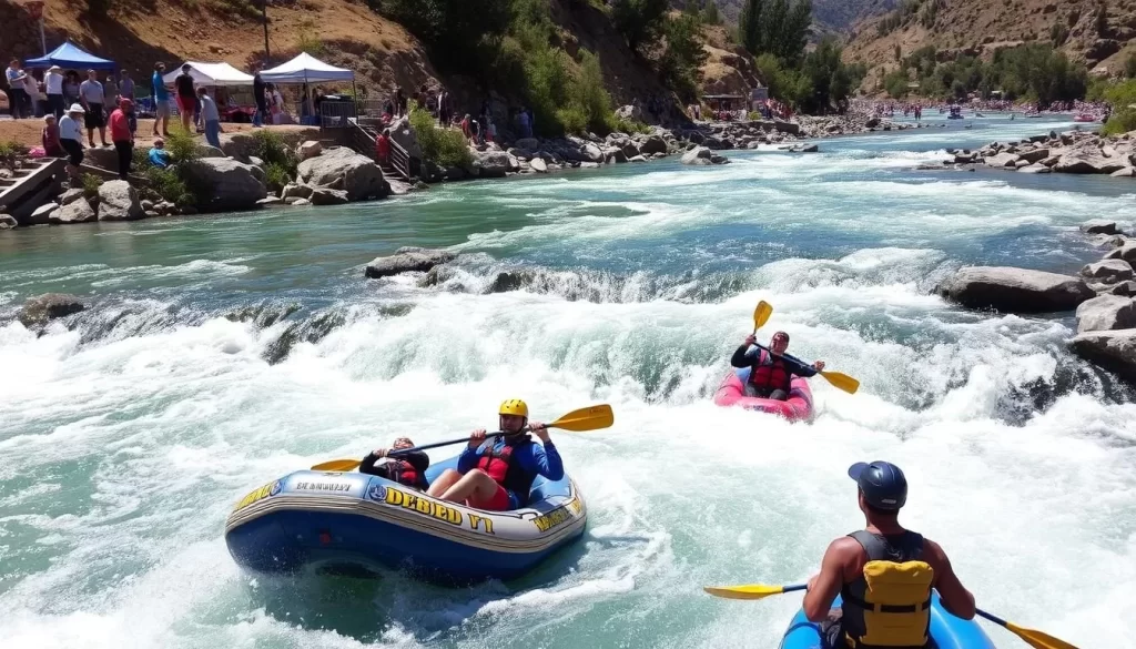 Debed River Rafting Festival in Armenia, showcasing rapid waters and scenic riverbanks.