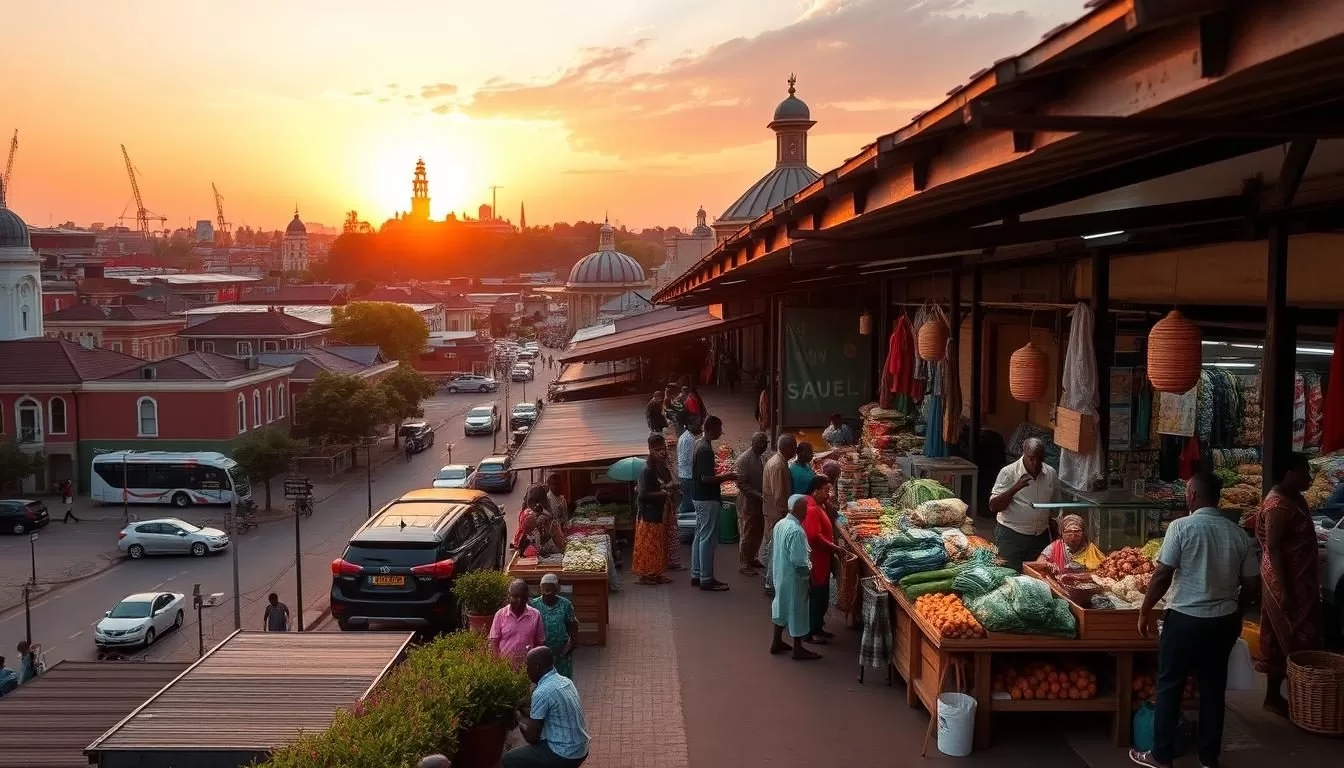 Explore Lilongwe cityscape with vibrant markets and cultural sites.