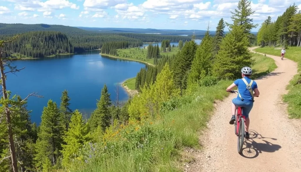 Explore the scenic biking trails around Caddy Lake