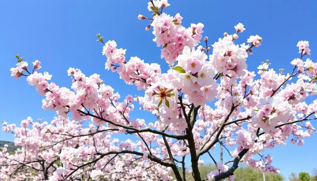 Generate an image of Adachi City Agriculture Park with cherry blossoms in bloom.
