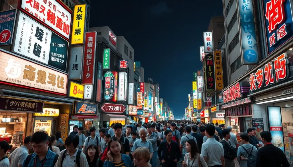 Generate an image of Akihabara Electric Town, also known as Tokyo's "otaku hub," which evolved from a historic electronics district to become the center of anime, manga, and gaming culture.