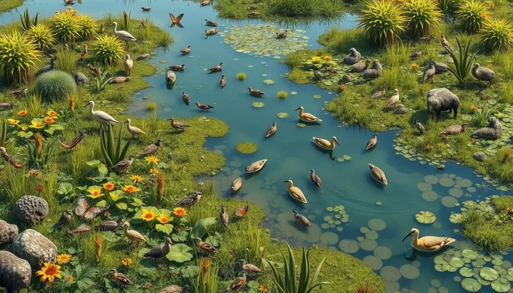 Generate an image of Carska Bara Nature Reserve, highlighting its diverse wetland ecosystem and wildlife.