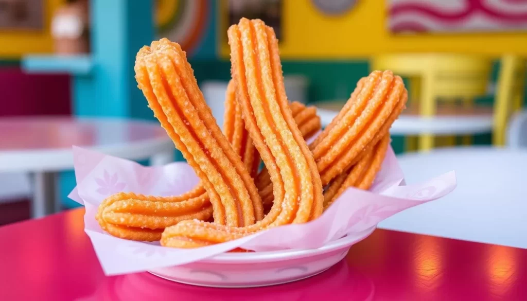 Generate an image of Cha Cha Chá's LA-Shaped Churros