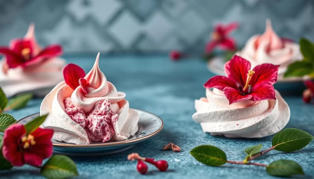 Generate an image of Damian's Hibiscus Meringue