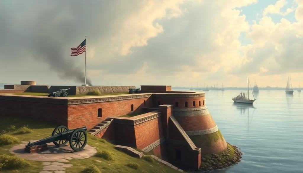Generate an image of Fort Sumter, where the first shots of the Civil War were fired, located in Charleston Harbor.