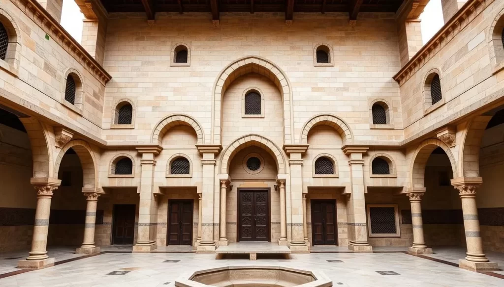 Generate an image of Isa-Beg's Hamam, highlighting its symmetrical design and historical significance.