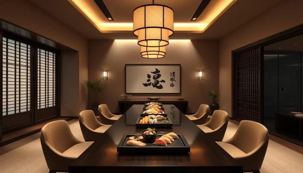 Generate an image of Jōji's elegant omakase dining area.