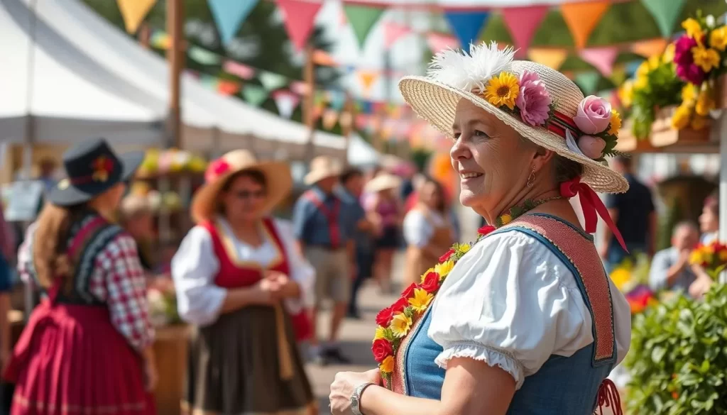 Generate an image of L'Exposition agricole et le Festival acadien in Abram-Village, showcasing Acadian culture and traditions.