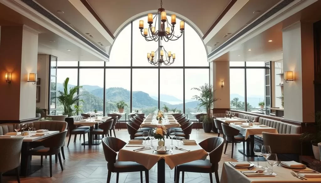Generate an image of Monteverde restaurant's interior, showcasing its modern Italian cuisine.