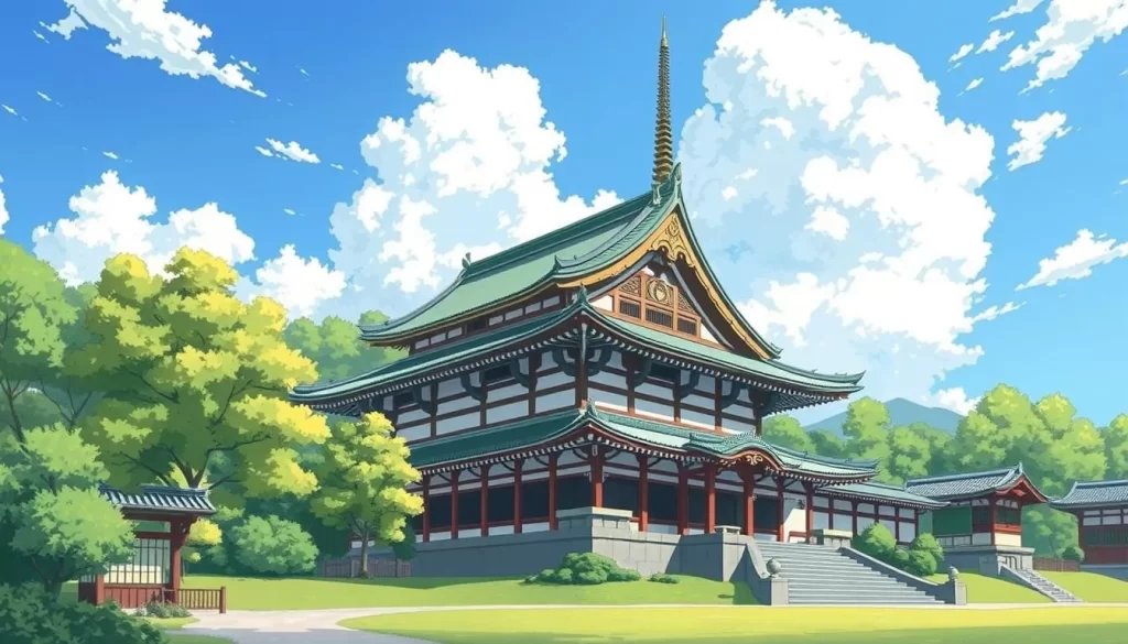 Generate an image of Nishiarai Daishi Temple in Tokyo, showcasing its serene surroundings and historic architecture.
