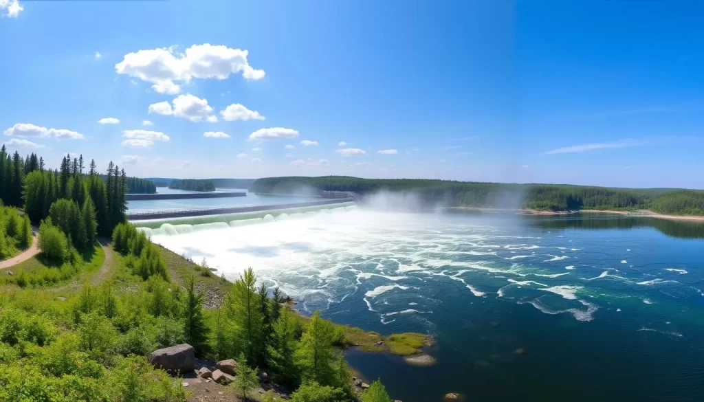 Generate an image of Pinawa Dam Provincial Park's scenic landscape.