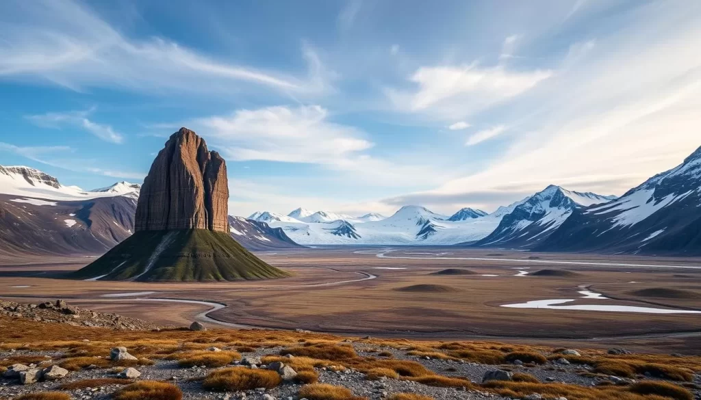 Generate an image of Quttinirpaaq National Park's breathtaking Arctic landscape.