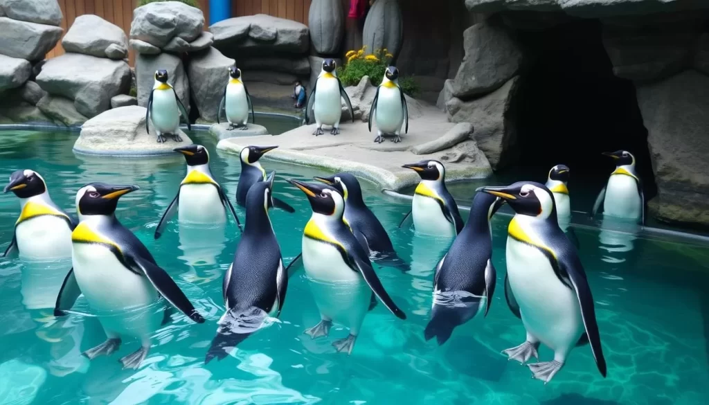 Generate an image of Sumida Aquarium's penguin exhibit