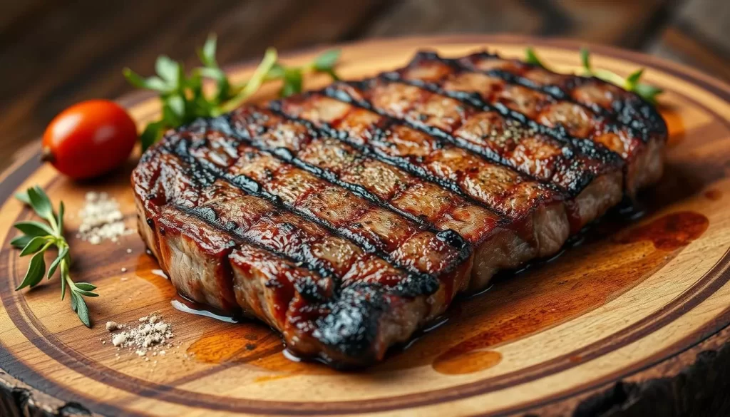 Generate an image of Temper's fire-cooked steak