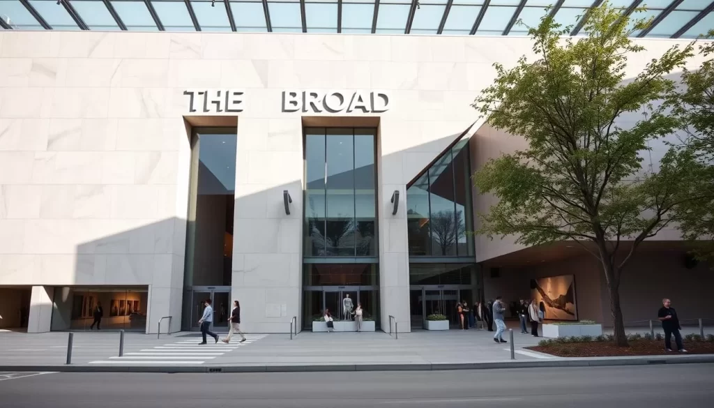 Generate an image of The Broad's exterior or a notable exhibit.