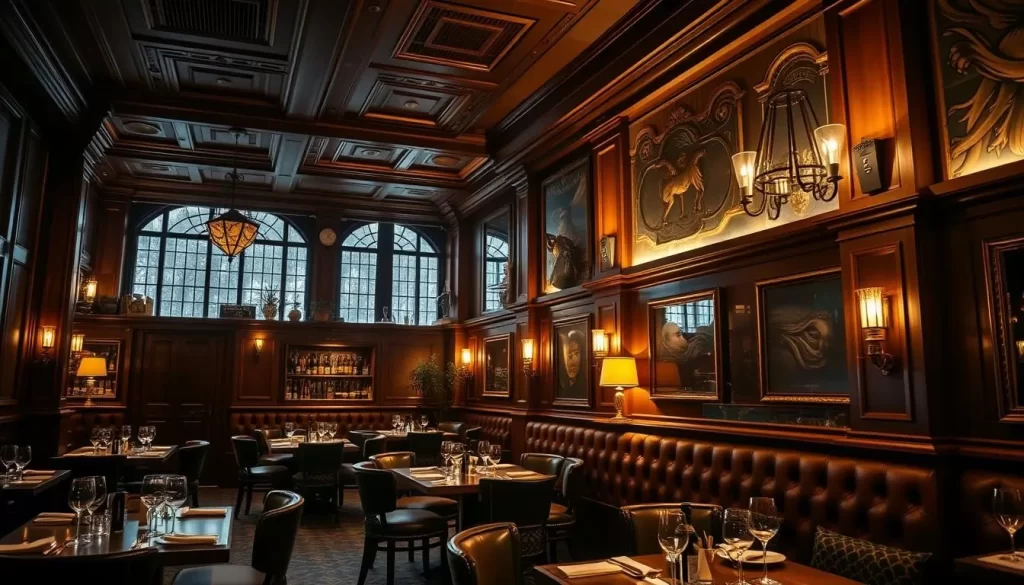 Generate an image of The Guinea Grill Mayfair historic steakhouse