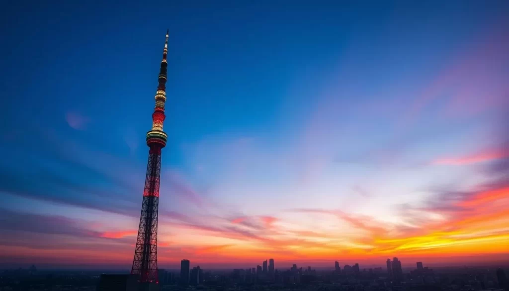 Generate an image of Tokyo Skytree at sunset.