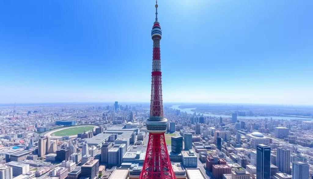 Generate an image of Tokyo Skytree with a clear view of the city.