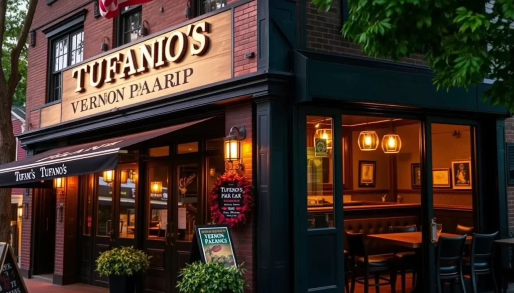 Generate an image of Tufano's Vernon Park Tap's exterior or a cozy dining area.