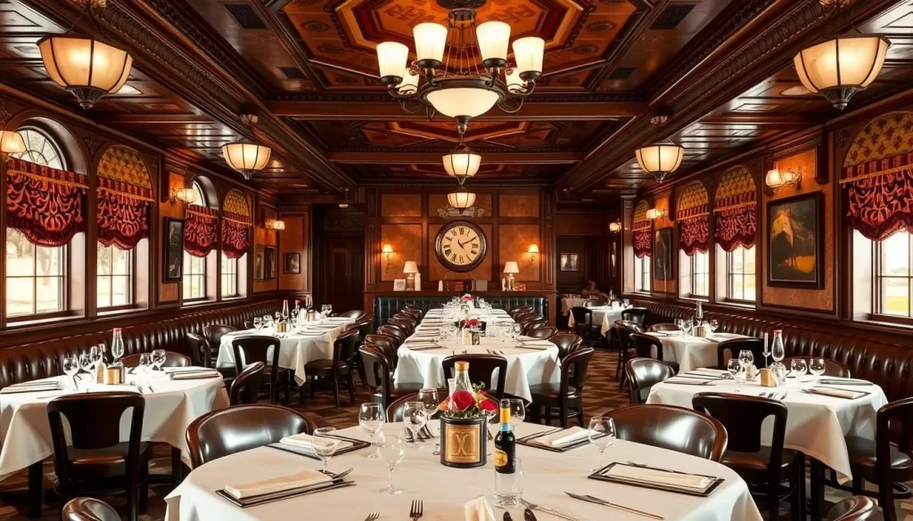 Generate an image of Turk's Inn's interior, showcasing its unique decor inspired by a 1934 Wisconsin supper club with a Turkish twist.