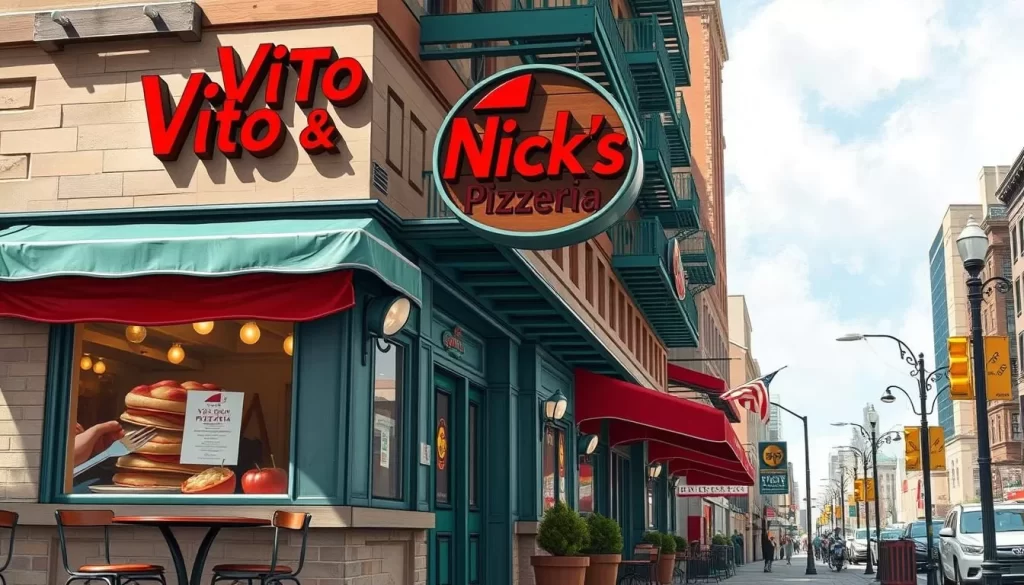 Generate an image of Vito and Nick's Pizzeria exterior in Chicago.