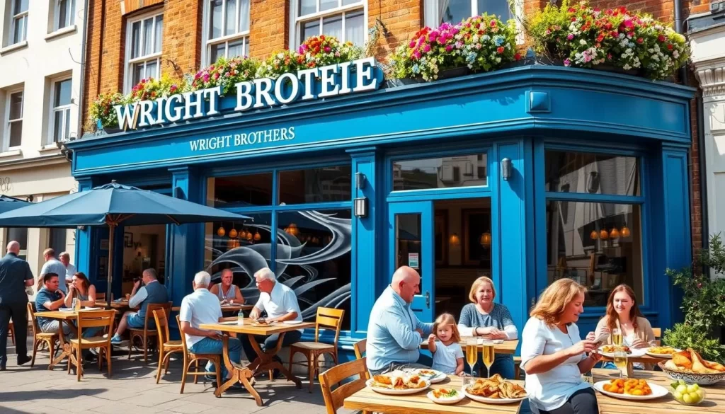 Generate an image of Wright Brothers seafood restaurant in London