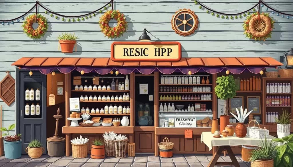Generate an image of a charming shop or restaurant in Victoria-by-the-Sea, showcasing local products or cuisine.