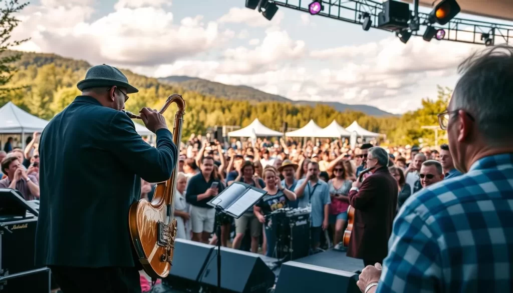 Generate an image of a jazz performance at Molde International Jazz Festival