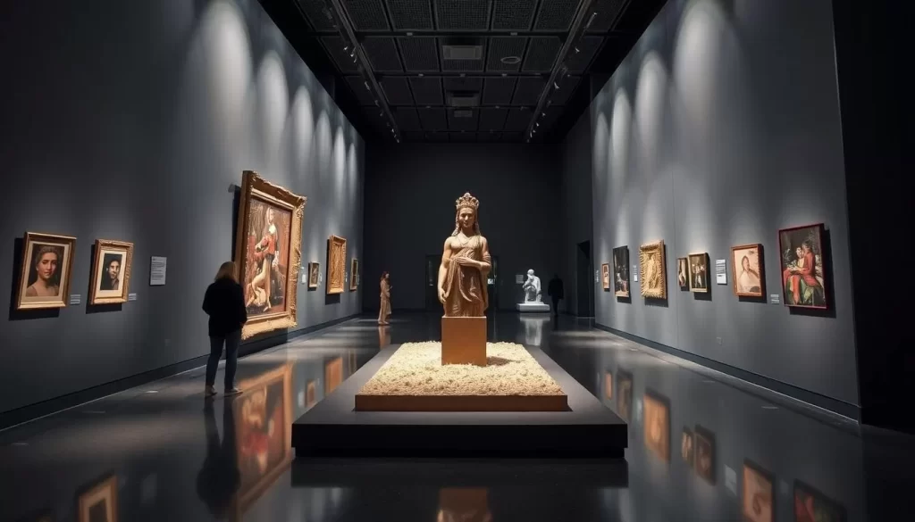 Generate an image of a notable artwork or exhibit at the Smart Museum of Art.