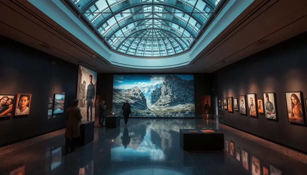 Generate an image of a notable photograph or exhibit at the Museum of Contemporary Photography.