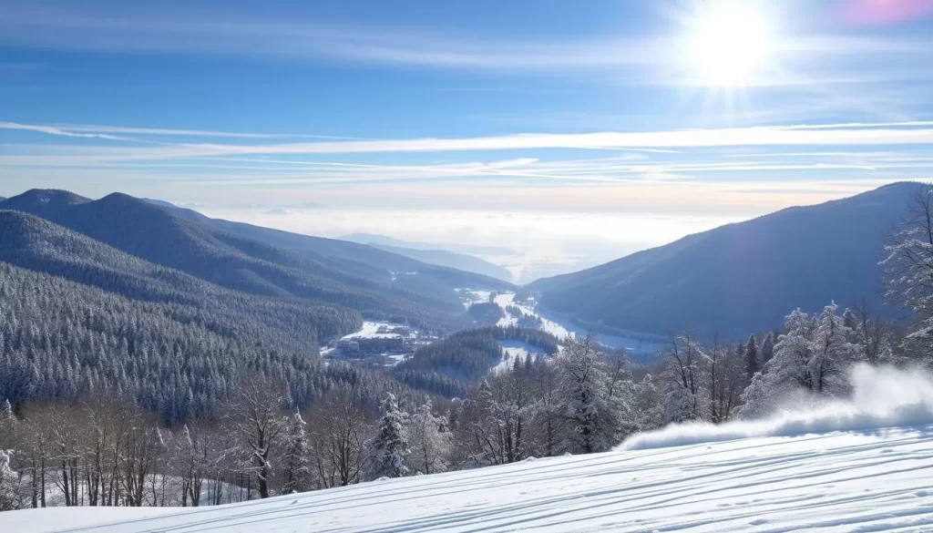 Generate an image of a skier in action at one of Hokkaido's renowned ski resorts.