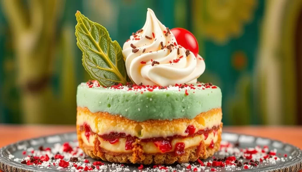 Generate an image of a traditional Mexican dessert with a modern twist, featuring Mariscos San Pedro's unique pastry creations.