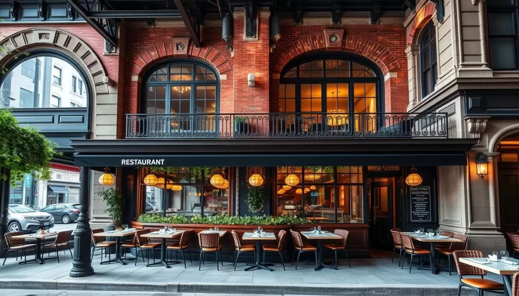 Generate an image of a unique Chicago restaurant located in a repurposed historic landmark.