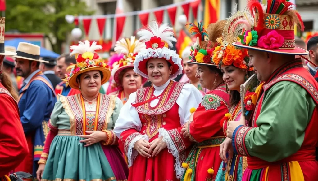 Generate an image of participants in traditional costumes at the Vevcani Carnival