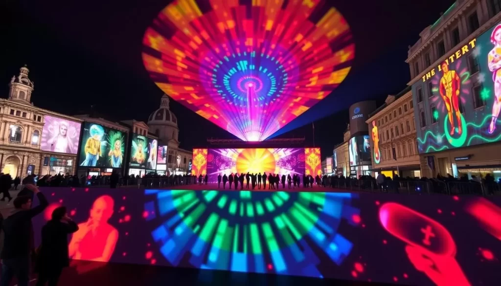 Generate an image of the Art on theMart light show