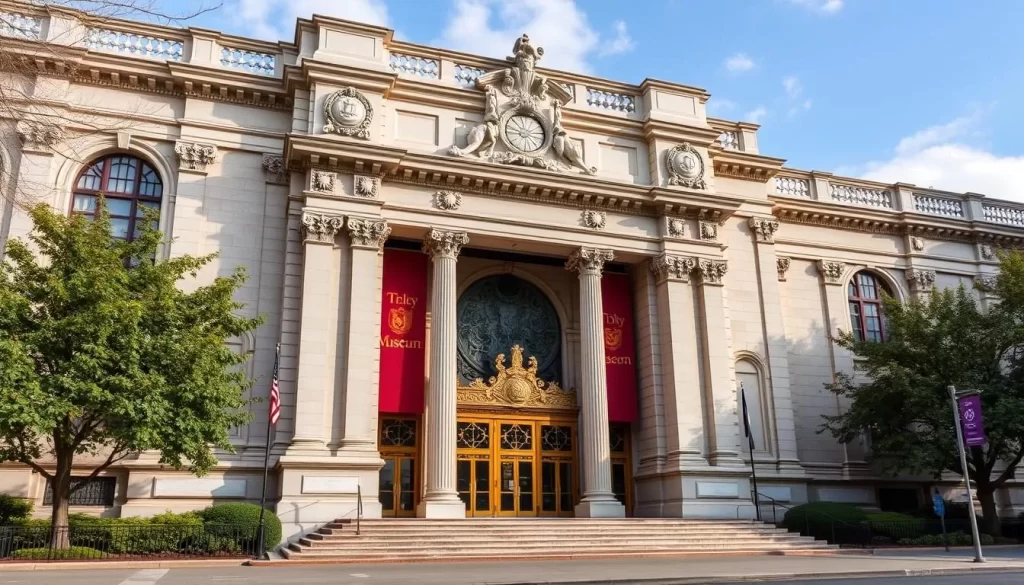 Generate an image of the Brooklyn Museum's Beaux-Arts building with its grand entrance.