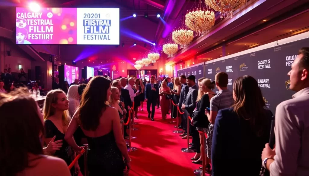 Generate an image of the Calgary International Film Festival red carpet event.