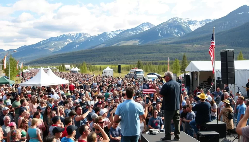 Generate an image of the Dawson City Music Festival in Yukon