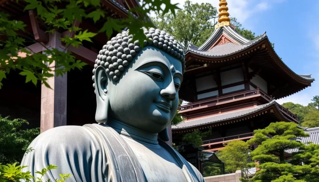 Generate an image of the Great Buddha statue at Kotokuin Temple in Kamakura.