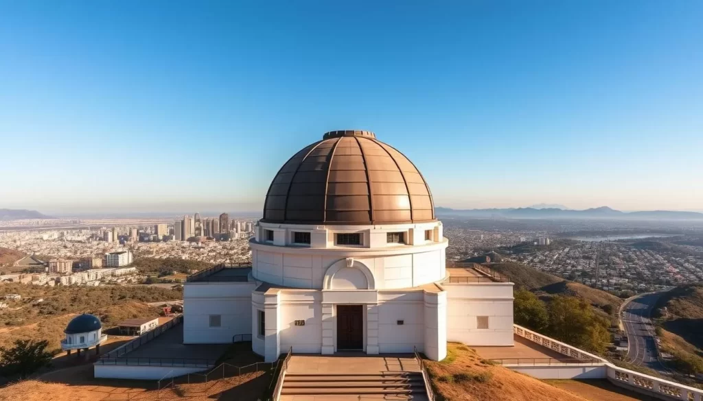 Generate an image of the Griffith Observatory's stunning views of Los Angeles and its planetarium.