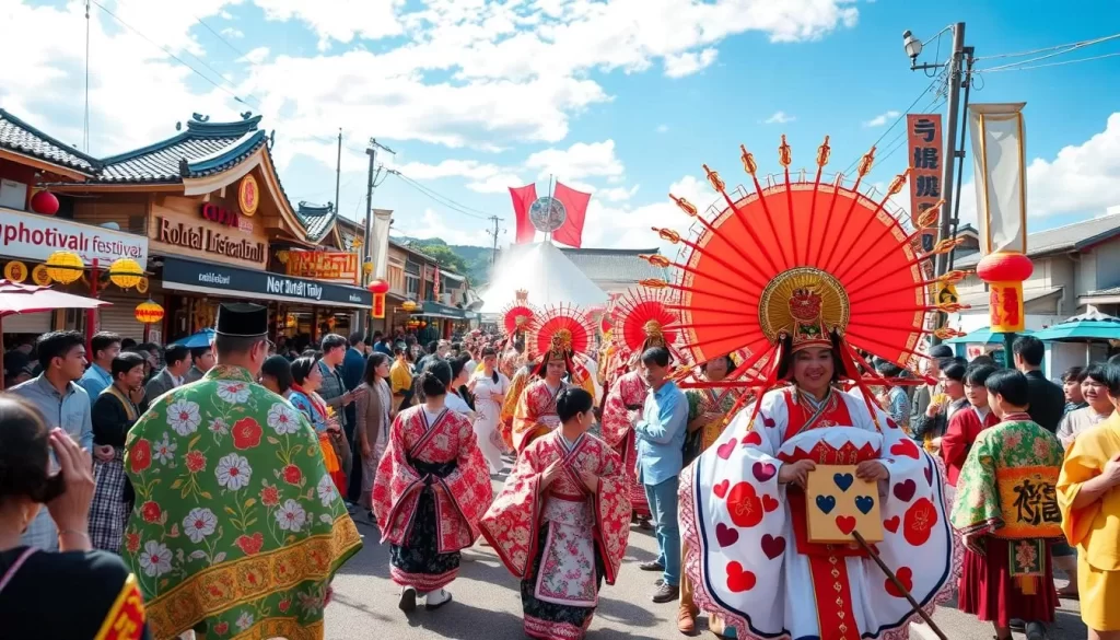 Generate an image of the Ishioka Festival's main event.