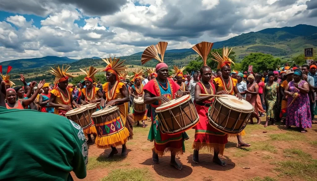Generate an image of the Kibimba Drum Festival in Burundi