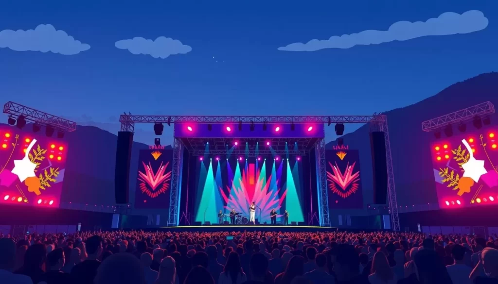 Generate an image of the Liechtenstein Music Festival main stage in Vaduz.