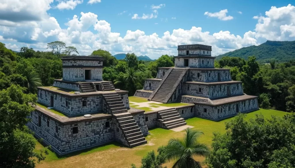 Generate an image of the Mayan ruins of Joya de Cerén, highlighting its preserved structures.
