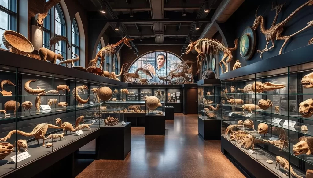 Generate an image of the McClung Museum's exhibit on natural history, showcasing its comprehensive collections.